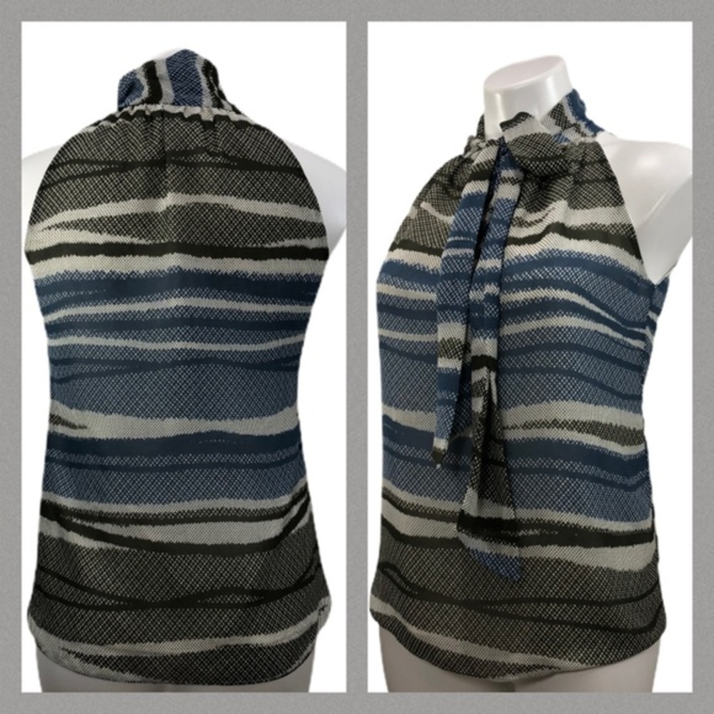 Banana Republic Pussy Bow High Neck Sleeveless Top